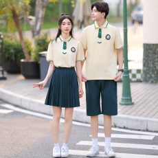 批发2628# 实拍学生校服夏装2025新款<b class='q'>春</b>秋运动班服短袖套装