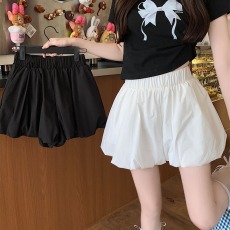 批发休闲花苞短裤<b class='q'>裙</b>女秋季薄款2024新款小个子高腰显瘦a字蓬蓬灯笼裤