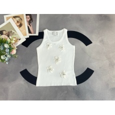 批发高品质2025夏季新款香花朵装饰圆领针织背心减龄<b class='q'>修身</b>显瘦百搭上衣