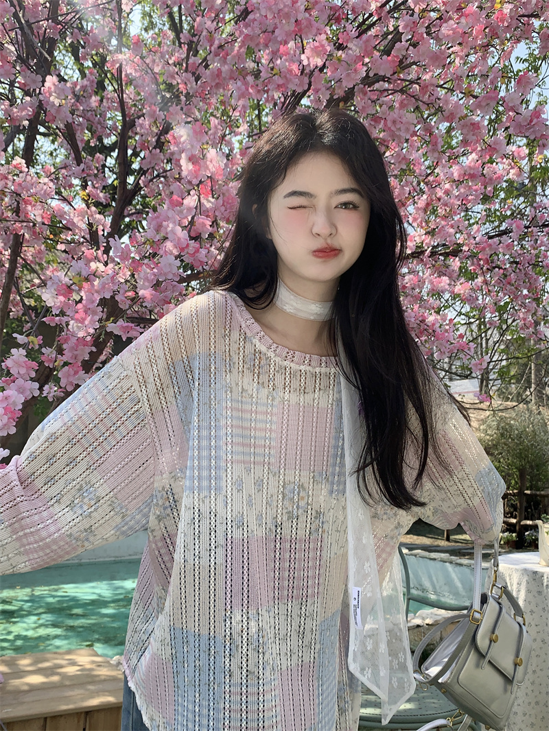 실사 새로운 레트로 일본식 레이스 망사 불규칙 3 차원 꽃 롱 코트 자외선 차단 의류 맨위