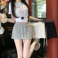 批发实拍 灰色运动短裙女2026夏季防走光高腰半身裙小个子卫裙a字裙