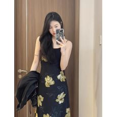 批发碎花裙<b class='q'>吊带</b>连衣裙雪纺裙修身收腰显瘦气质长款长裙女夏