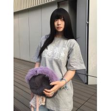 批发直播品质星星蕾丝贴布 220<b class='q'>克</b>纯棉罗纹领# 短袖T恤女夏季嘻哈宽松