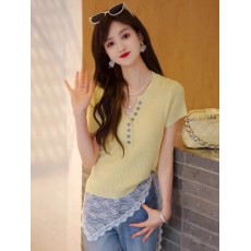 批发法式别致女士针织衫2026新款夏装时尚洋气时髦独特超好看单穿上衣