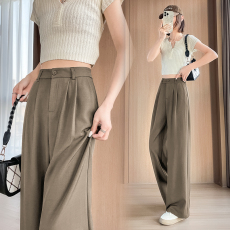 批发2026夏季新款高腰阔腿裤女夏季薄款垂感直筒裤<b class='q'>大码</b>显瘦高级感裤型
