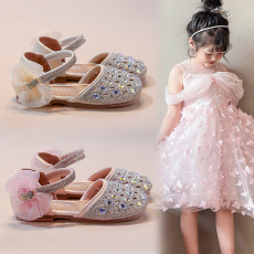 批发时尚亮钻女童休闲鞋2025夏季新款<b class='q'>百搭</b>女宝宝小皮鞋软底防滑公主鞋