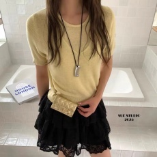 批发新款韩版时尚清新休闲潮流假两件针织短袖上衣