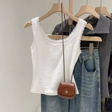 批发满天星 已出货 人棉   260克 蝴蝶结<b class='q'>吊带</b><b class='q'>小背心</b>女夏季