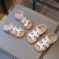 批发2025年<b class='q'>夏</b>季新款时尚小女孩蝴蝶结沙滩鞋休闲鞋儿童公主鞋女童凉鞋