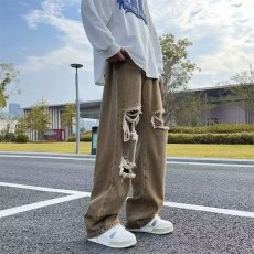 批发<b class='q'>日系</b>无品牌ins文艺<b class='q'>复古</b>破洞牛仔裤男宽松高街百搭时尚潮流新款