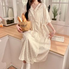 批发云朵棉长袖月子裙待产裙孕妇连衣裙产后哺乳裙月子服家居+哺乳