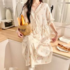 批发云朵棉长袖月子裙待产裙孕妇连衣裙产后哺乳裙月子服家居+哺乳