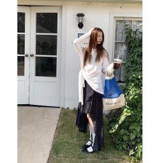 批发韩系不规则碎花高腰半身裙女春<b class='q'>夏</b>薄款显瘦雪纺a字裙荷叶边半裙