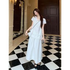 批发外贸冲量款花边夏季法式甜美花边拼接白色短袖<b class='q'>衬衫</b>上衣女