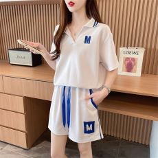 批发实拍抖音质量实价/后包领/纯棉/宽松洋气撞色运动服两件套