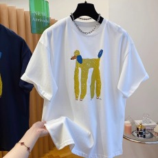 批发官图 21支纯棉210克100%棉欧货抽象小狗印花<b class='q'>t</b><b class='q'>恤</b>女<b class='q'>短袖</b>
