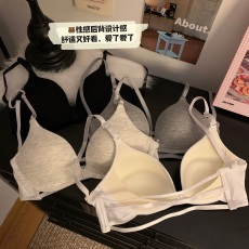 批发实拍实价韩版纯色无钢圈少女<b class='q'>文胸</b>女<b class='q'>前</b>搭扣聚拢小胸防下垂胸罩内衣