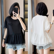 批发2026夏季新款大码女装T恤时尚胖妹妹宽松遮肚子减龄百搭短袖上衣