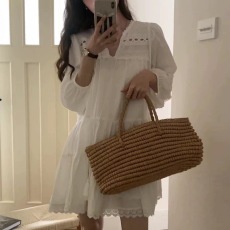 批发2026早春大码女装白色镂空连衣裙民族风新中式显瘦短裙M-4XL200斤