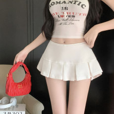 批发创峰甜辣妹灰色低腰超短裙女运动纯欲百褶迷你裙防走光a字半身裙