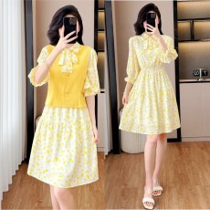 批发春装搭配一整套2026新款独特超好看气质碎花<b class='q'>连衣裙</b>马甲小个子女装