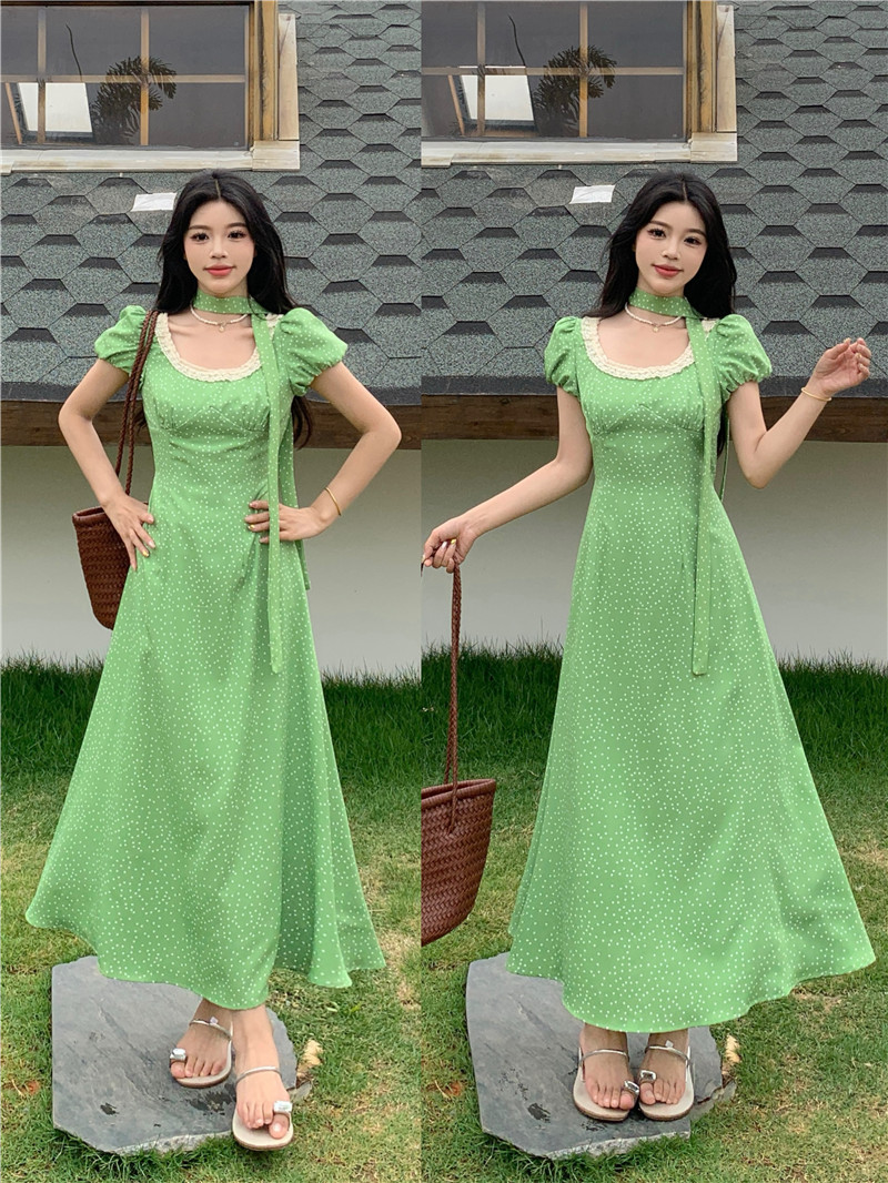 FA25749# 法式蕾丝拼接...