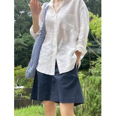 批发法式<b class='q'>棉麻</b>防晒白色衬衫女长袖薄款宽松外搭韩版衬衣天丝亚麻<b class='q'>上衣</b>夏