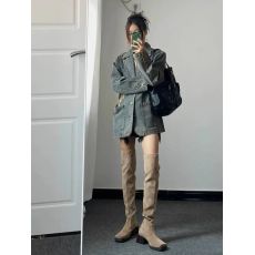 批发辣妹破洞2025春夏<b class='q'>牛仔</b>西装外套女复古做旧小众设计感西服上衣潮