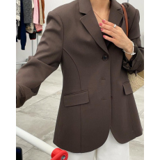 批发26春 韩国代购 气质纯色西装小外套女 chic 轻熟<b class='q'>时尚</b> 名媛淑女