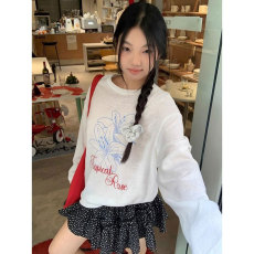 批发原版面料韩系慵懒<b class='q'>白色</b><b class='q'>长袖</b><b class='q'>T</b><b class='q'>恤</b>夏季小众大码宽松防晒罩衫上衣