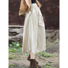 批发官图 九分阔腿裤女夏直筒女裤2026新款爆款棉麻裙裤宽松复古裤子