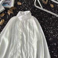 批发新中式改良汉服提花缎面长袖衬衫男国风潮流珍珠扣设计感立领衬衣