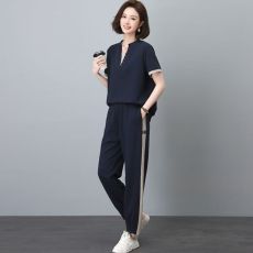 批发夏季新款时尚休闲<b class='q'>大码</b><b class='q'>运动服</b>套装宽松2026中年新款妈妈两件套