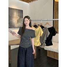 批发实拍 大码纯欲辣妹风一字肩斜肩多种穿法短袖褶皱收腰显瘦上衣<b class='q'>T</b><b class='q'>恤</b>