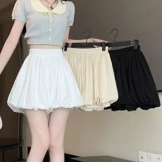 批发夏季新款阔腿花苞休闲百搭松紧腰裤子显瘦宽松南瓜裤<b class='q'>灯笼</b>裤短裤女