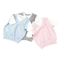 批发休闲减龄圆领刺绣假两件针织短袖女2026<b class='q'>夏季</b>新款小个子短款上衣