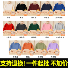 批发A466#童装河北光板 450克华棉复合羊羔绒 加绒宽松套头圆领卫衣