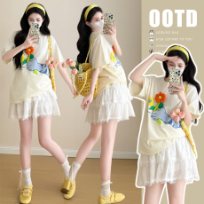 批发现现<b class='q'>实拍</b>新款夏装多巴胺可爱重工T恤+<b class='q'>孕妇</b><b class='q'>蛋糕</b>半身裙套装