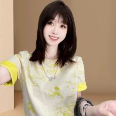 今年新款烧花设计感重工高档短袖T恤女夏季宽松显瘦设计感上衣女