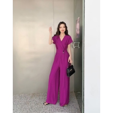 批发2025夏季高腰<b class='q'>雪纺</b><b class='q'>连体裤女</b>高级感垂感宽松显瘦阔腿裤