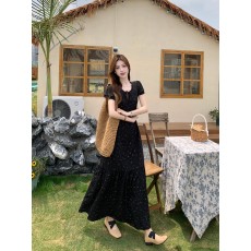 批发实拍 2026夏季新款胖妹妹英式典雅碎花设计高级感显瘦透气连衣裙