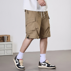 批发<b class='q'>日系</b><b class='q'>复古</b>夏季立体大口袋机能工装短裤男设计感运动裤宽松休闲短裤