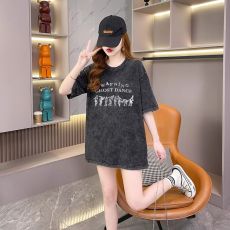 批发小红书原版<b class='q'>特价</b>（220克精梳紧密赛洛）水洗黑做旧抖音纯棉短袖t恤