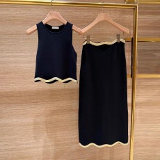 批发S家深圳南油高端女装<b class='q'>夏</b>季镶钻针织衫背心上衣+半身裙套装女