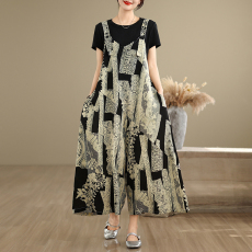 批发实拍气质简约<b class='q'>连体裤</b>夏季新款宽松显瘦休闲减龄背带阔腿裤吊带裙