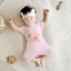 批发[黛琳芬]59-90码A类控价29短袖连体哈衣儿童睡衣新生儿家居服33