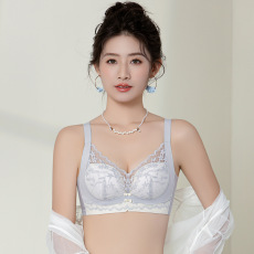 批发时尚蕾丝内衣女无侧骨无钢圈小胸聚拢舒适无感调整型文胸收副乳罩