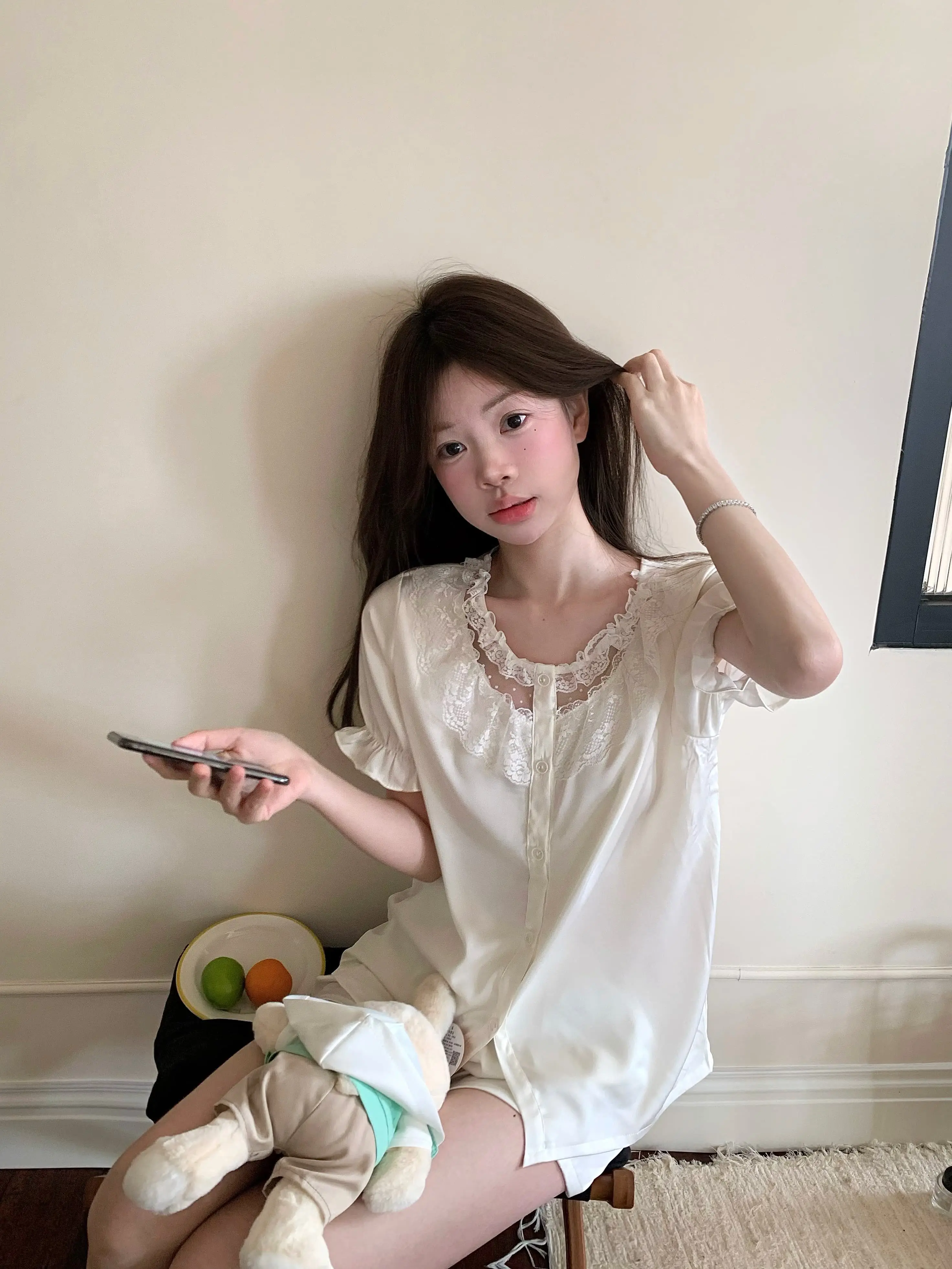 프렌치 섹시 레이스 홈웨어 세트 상세 이미지 6