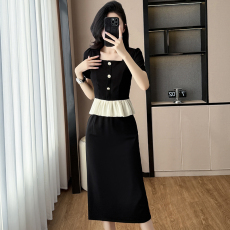 批发时尚套装2026夏季荷叶边拼接显瘦洋气上衣＋<b class='q'>半身裙</b>两件套套装女