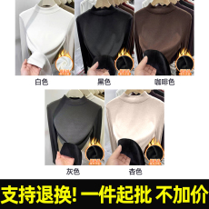 批发A1807#河北光板 <b class='q'>加绒</b>加厚380克德绒复合银狐绒 显瘦半高领<b class='q'>打底衫</b>